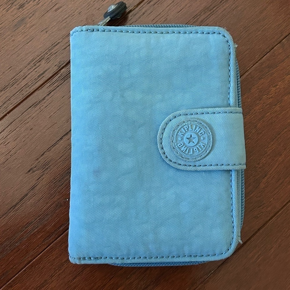 Kipling New Money Small Credit Card Wallet Blue lightweight water resistant - Picture 3 of 12